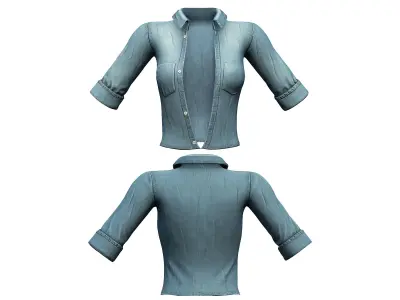 Diesel Blue Denims Jeans Retro Outfit Low-poly 3D model