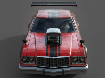 Hot Rod Vehicle Low-poly 3D model