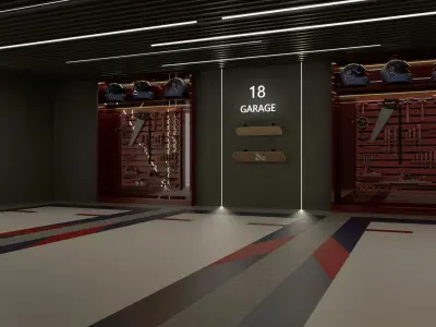 Car studio interior 3D model