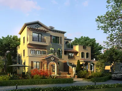 3D model of 2022 luxury fashion villa exterior 26 3D model