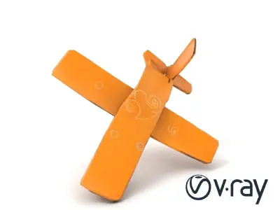 Cardboard Airplane Toy Craft model pack Low-poly 3D model