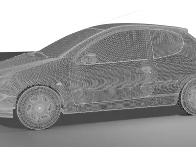 Peugeot 206 Low-poly 3D model