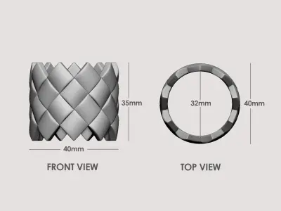 Interlaced Napkin Ring 3D print model