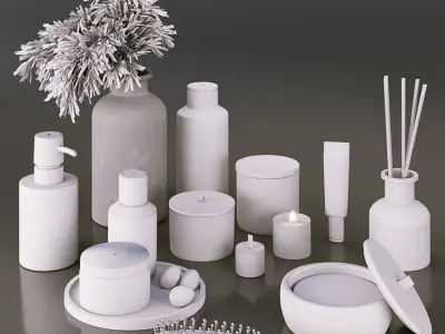 bathroomset01 bathroom items 3D model