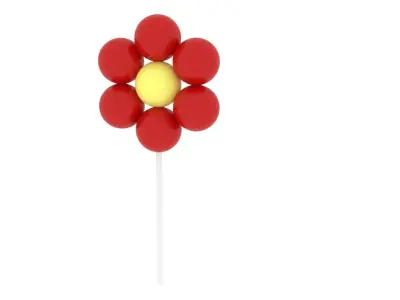 Flower Cake Pop 3D model