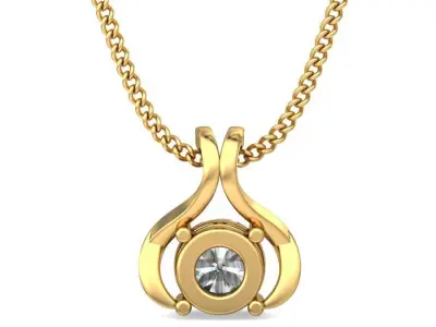 Solitaire Women Pendant 3dm STL OBJ FBX Renders Details 3D print model 33