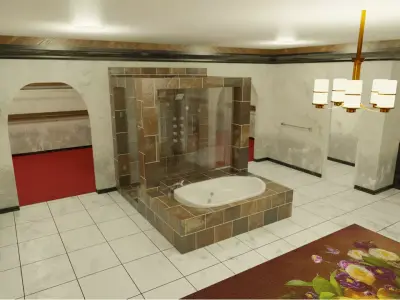 Mediterranean House Master Bathroom 3D model
