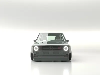 Volkswagen golf mk1 wide bodykit 3D model
