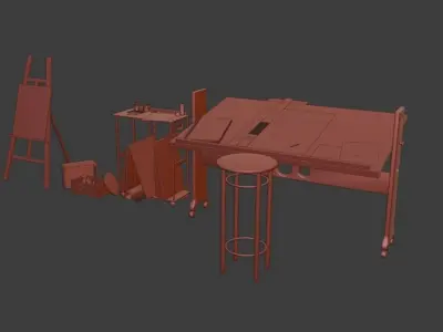 Art Studio asset pack 3D model