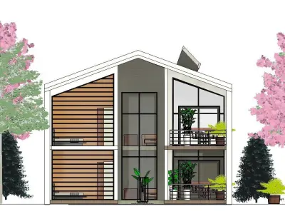 Tiny House Floor Plans Low-poly 3D model