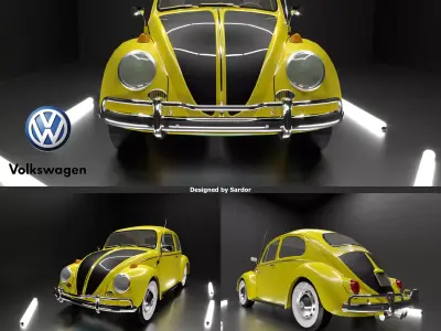 volkswagen beetle 1960  3D model