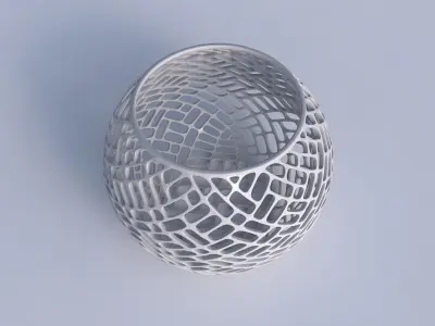 Bowl spheric with lattice tiles 3D print model