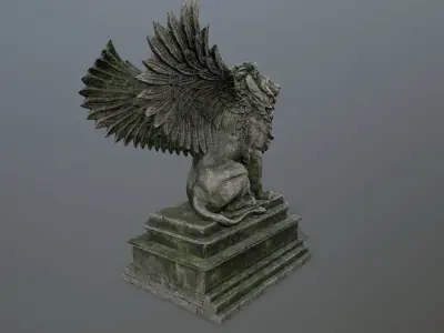 lion statue Low-poly 3D model