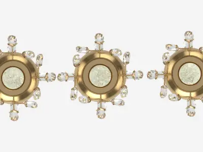 Golden Candle Holders 3D model