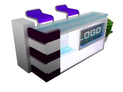 counter reception Booth Exhibition Stand a376a 3D model