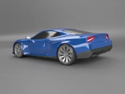 Blue concept car 3D model
