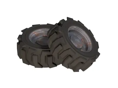 TRACTOR WHEEL OPERATION Low-poly 3D model