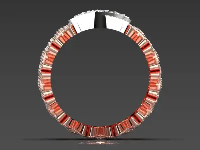 woman Bow tie gold ring rr0054 3D print model