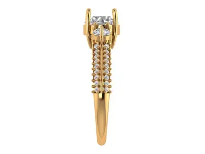 Solitaire Ring 3D print model 13