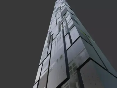 SkyScrapper 1 - Sci - Fi - Cyberpunk - 4K - Game Ready Model Low-poly 3D model