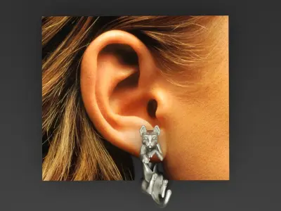 Cat earrings  3D print model