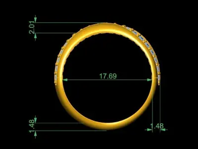 Diamond Band Ring for Women 526 3D print model