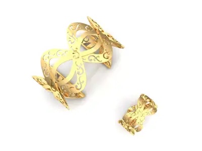 twirl bracelet and ring  3D print model