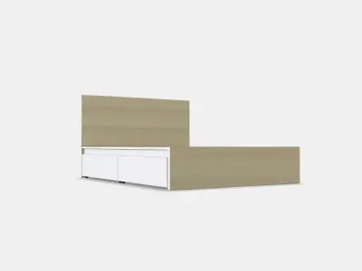 MALM Bed frame high w 4 storage boxes 26 Low-poly 3D model