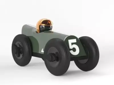 Bull Burn Dark Green Copper Helmet Bentley Race Car 3D model