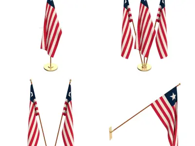 Liberia Flag Pack 3D model