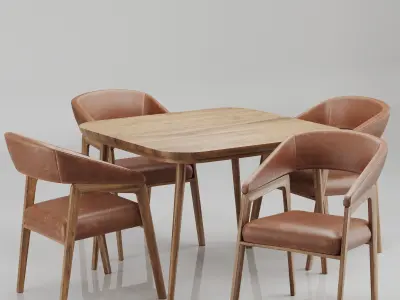 Dinning chair and table55 3D model
