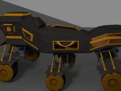 Sci-Fi Space Rover Free low-poly 3D model