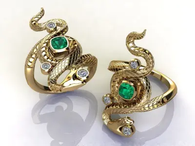 Snake diamond ring  3D print model