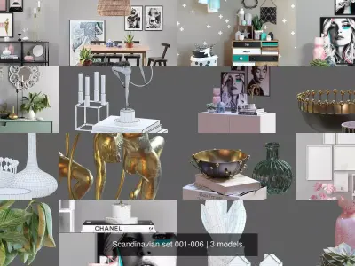 Scandinavian set 001-006 3D Model Collection