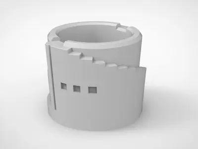 circle stairs pattern vase 3D print model