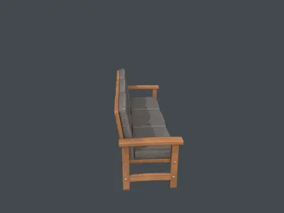 Waiting Room Sofa  Low-poly 3D model