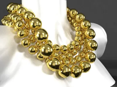 Big Metal Balls Necklace 3D model