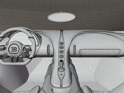 Bugatti La Voiture Noire HQ Interior Exterior 3D model