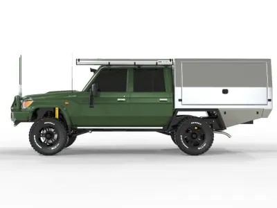 Landcruiser 2020 79 Series with Phoenix Tray  Core Off-Road 3D model