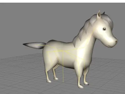 Lowpoly Animal Cartoon - Horse Low-poly 3D model