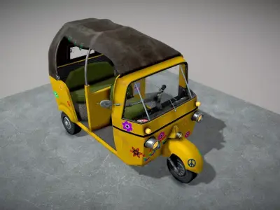 Tuk Tuk or  Auto Rickshaw Low-poly 3D model