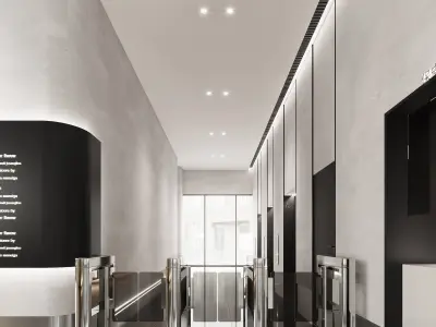 Modern reception lobby Interior 3D model