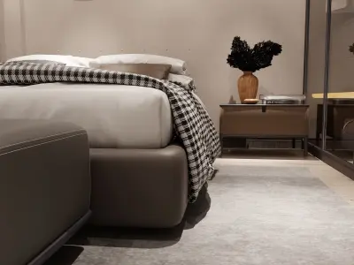 Bedroom room with bed in it 3D model