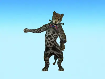 Jaguar Black Panther Low-poly 3D model