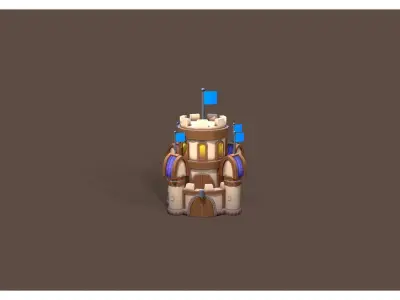 Castle handpainted texture Substance Free 3D model