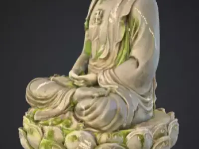 Ancient Buddha Statue Low-poly 3D model