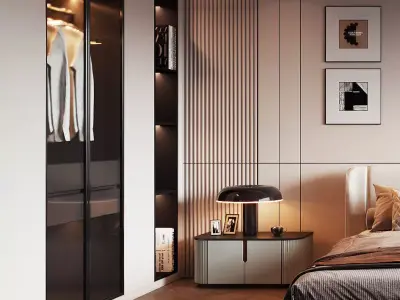 Modern luxury style bedroom 3D model  3D model