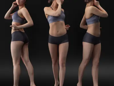 Female sport 07 Low-poly 3D model