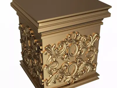 Carved Capital 1303 Low-poly 3D model