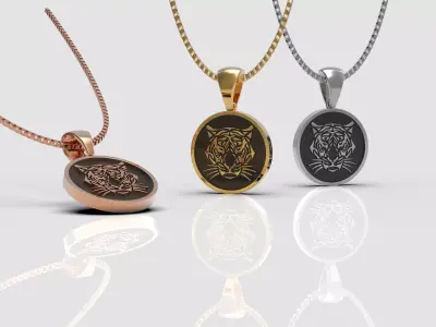 Tiger pendant 3D print model